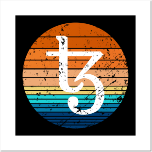 Tezos Cryptocurrency DeFi XTZ Crypto Vintage Sunset Posters and Art